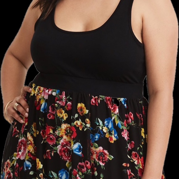 NWT: 🅿️Black Floral Chiffon Maxi Dress 2X-3X - Picture 3 of 6